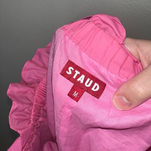 Staud Caterina Paperbag Shorts Pink Wild Orchid Medium Nylon - Picture 3 of 6